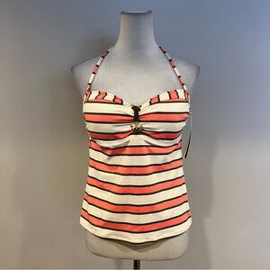 Sperry halter Striped tankini Top size large